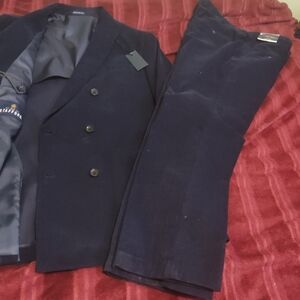 Stafford Navy Blue Men's Suit 48L Slim Fit.